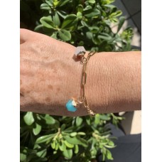 Amazonite et jade blanche 