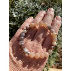Agate du Botswana et pierre de soleil