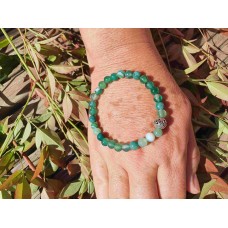 Agate verte et perle tibétaine apaisement pierre de guérison