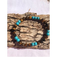 Oeil de Tigre et Howlite Turquoise Protection Anti-Stress Energie Positive Harmonie Douceur