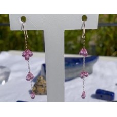 Boucles d'oreilles topaze rose