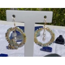 Boucles d'oreilles créoles chrysoprase