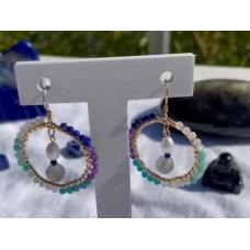 Boucles d'oreilles Améthyste Apatite Labradorite Lapis Lazuli