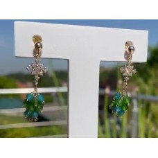 Boucles d'oreilles Flocon de neige Apatite Zircon